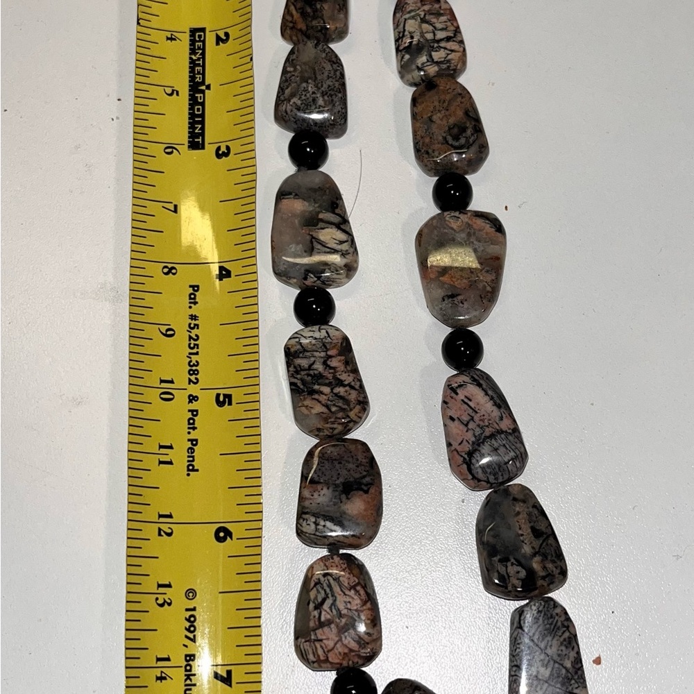 Elegant Black and Gray Stone Necklace